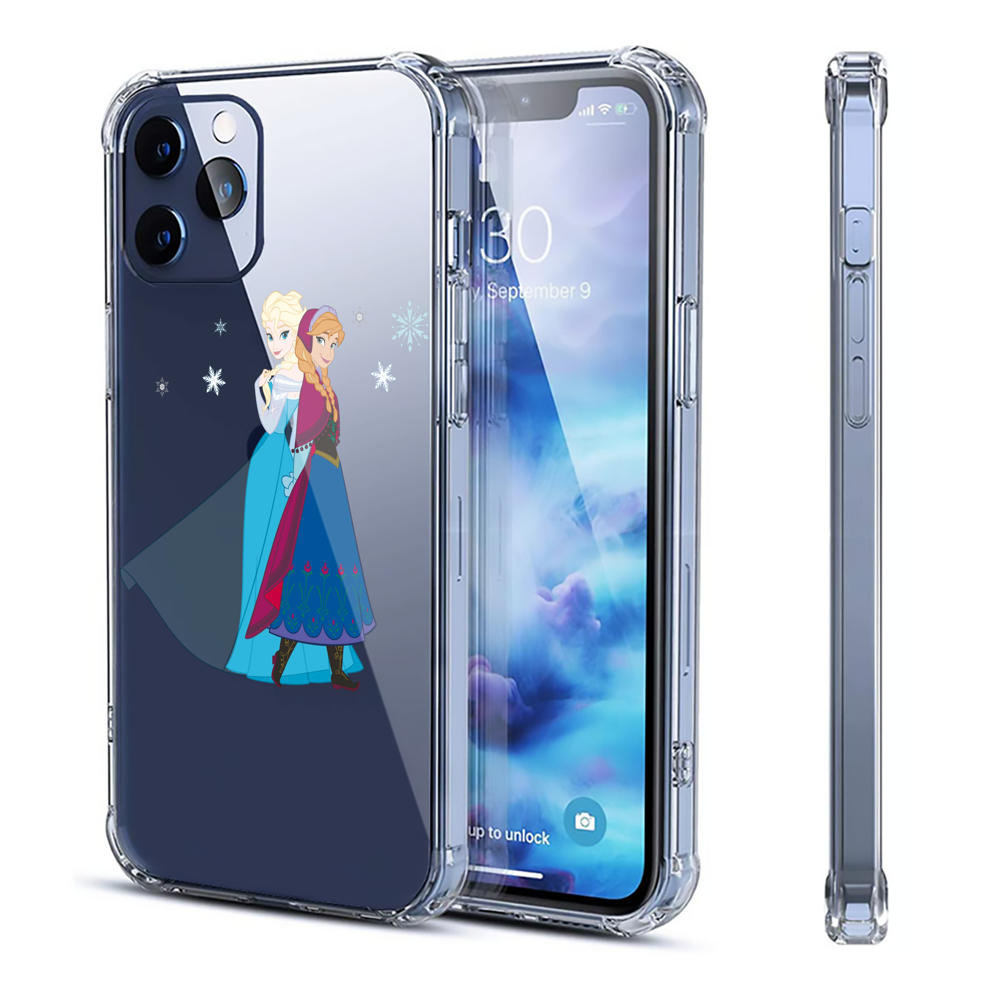（画像用） アナと雪の女王 アンナ エルサ Frozen Anna Elsa 【iPhone 12シリーズ対応】透明スマホケース（クリアソフトケース）